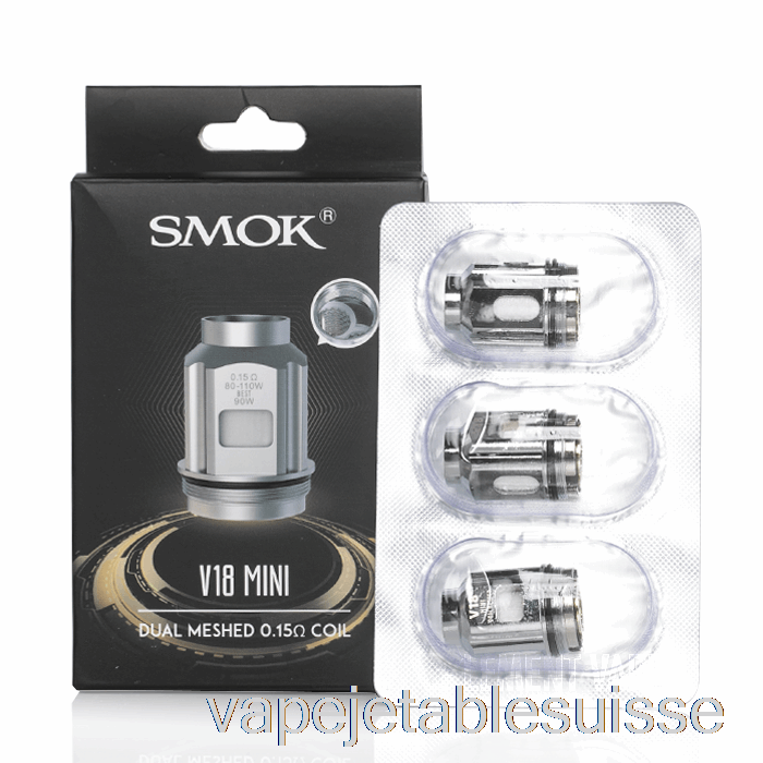 Vape Suisse Smok Tfv18 Mini Bobines De Remplacement 0,15ohm Double Tfv18 Mini Bobines De Maille